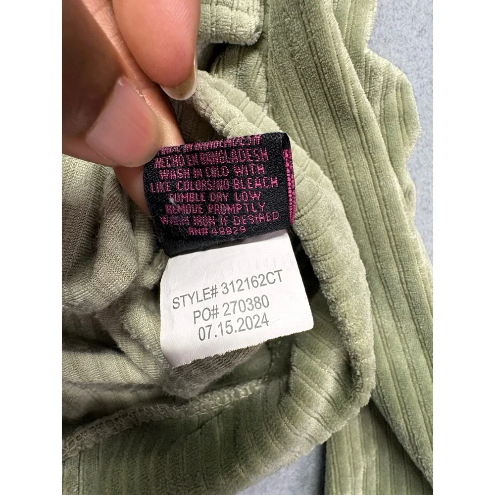 NYC Girls 4T Sage Green Ribbed Velour Tracksuit‎ Zip Hoodie Cargo Joggers Set